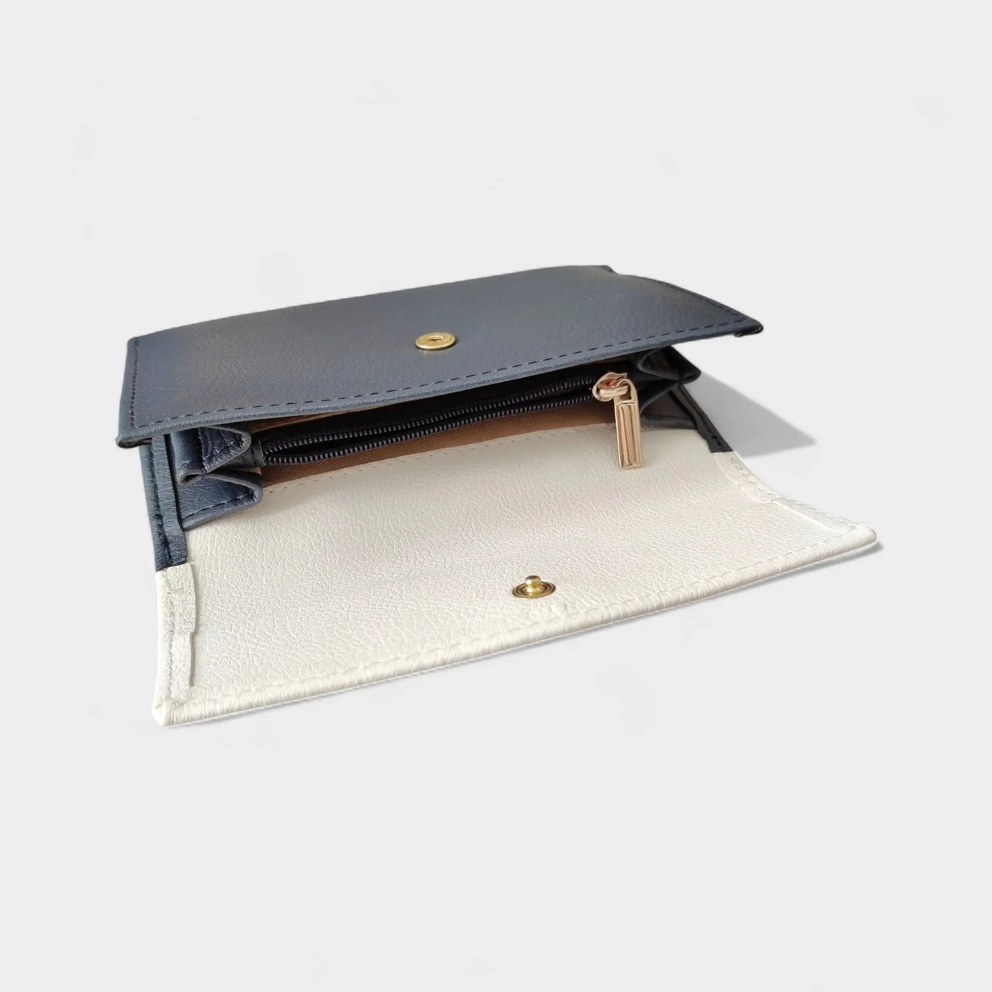 Portefeuille vegan en liège ou peau de pomme, Tiffany bleu-nuit  Karmyliege