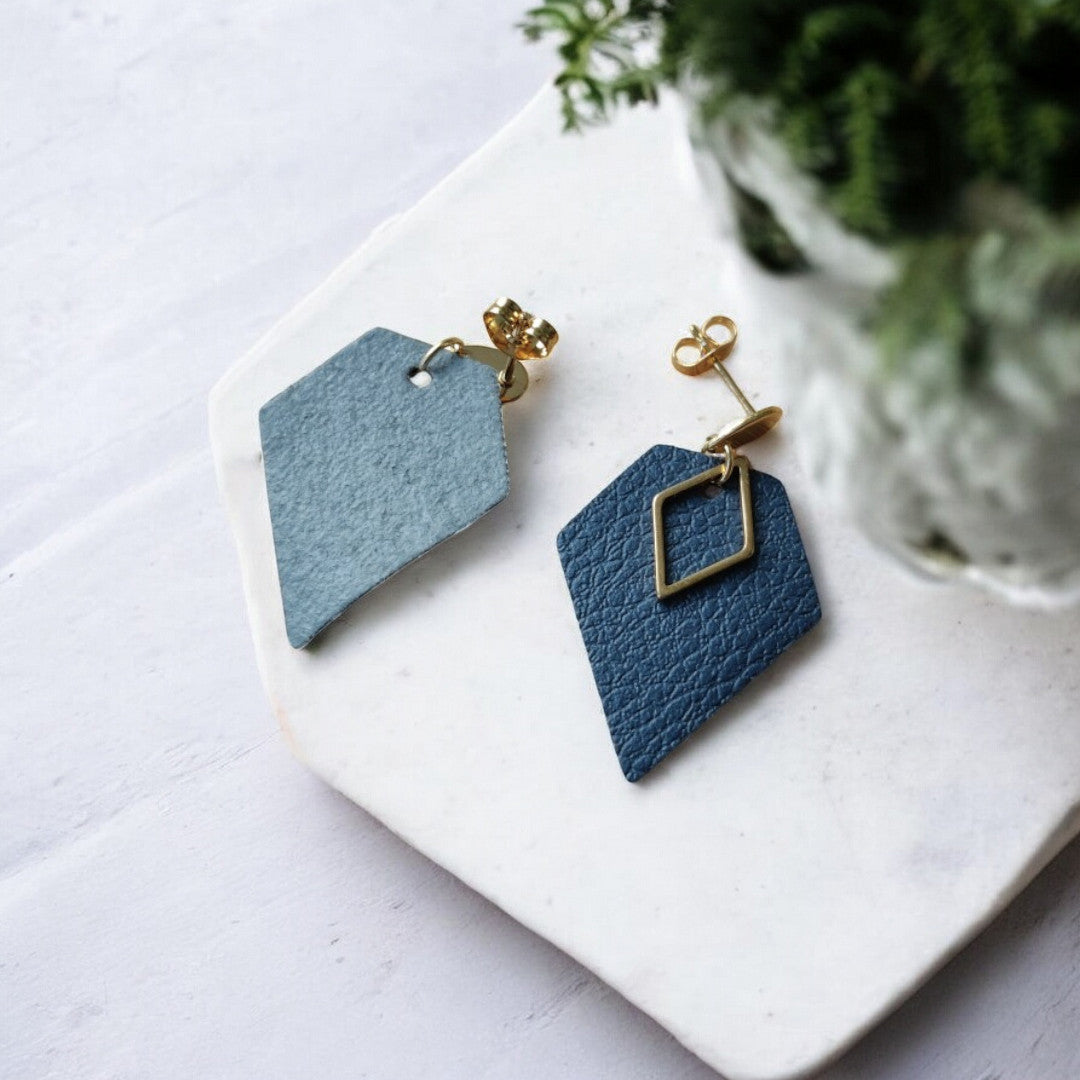 Boucles d&#39;oreilles, Alicia - Cuir de pomme ou cactus  Karmyliege