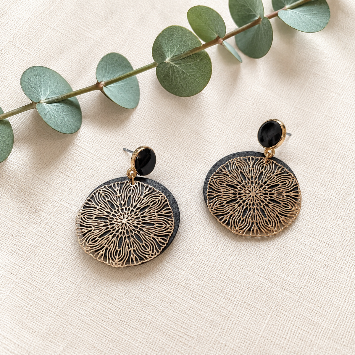 Boucles d'oreilles vegan en cuir de cactus, Léa