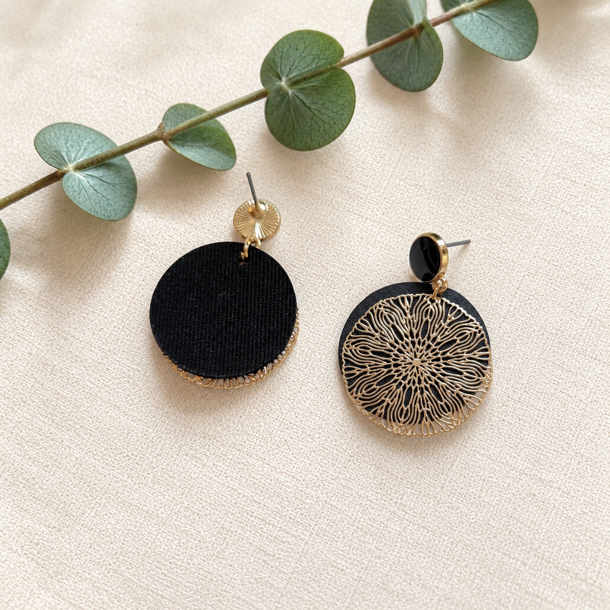 Boucles d'oreilles vegan en cuir de cactus, Léa