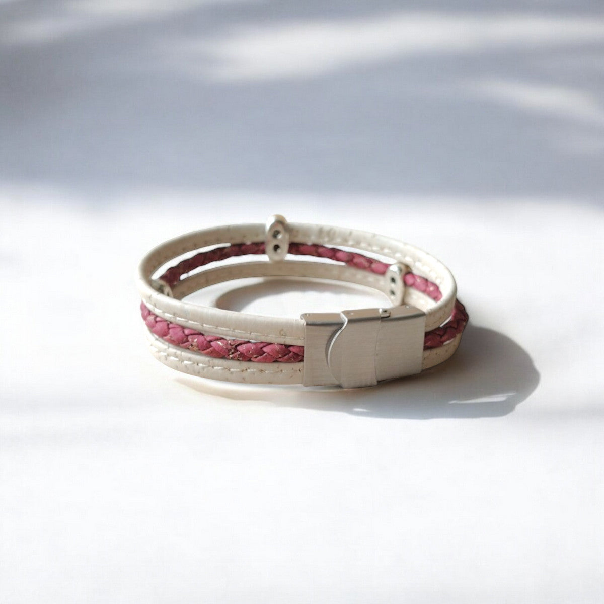 Bracelet en liège Valentina, tressé doré