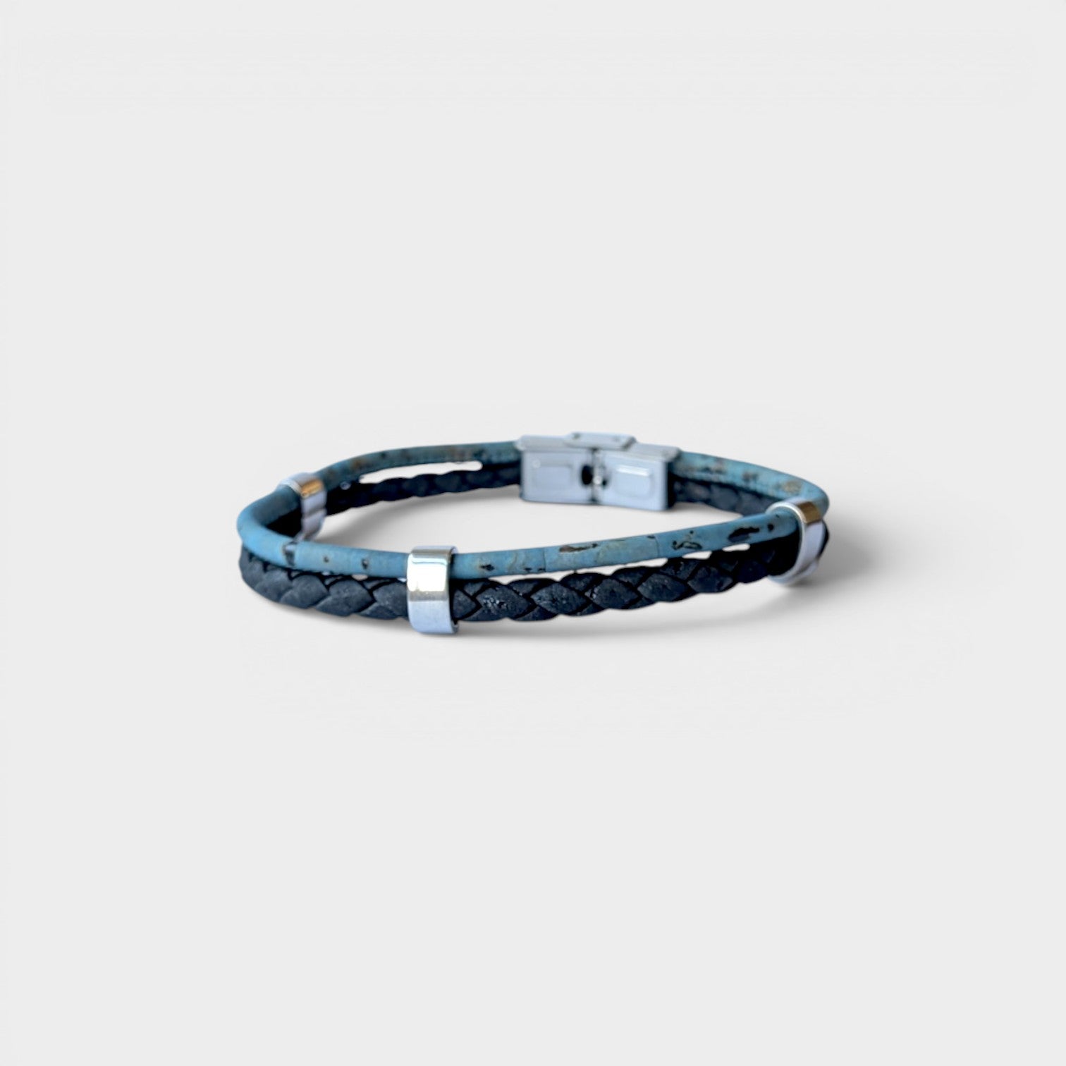Bracelet vegan en liège tressé, Jules