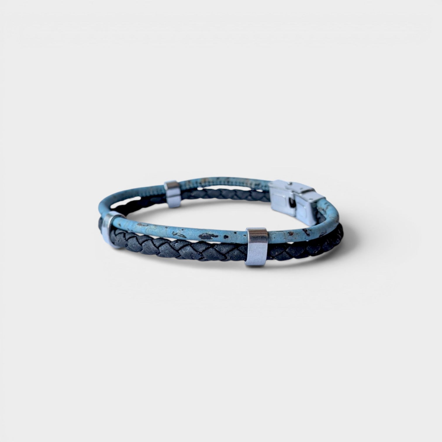 Bracelet vegan en liège tressé, Jules