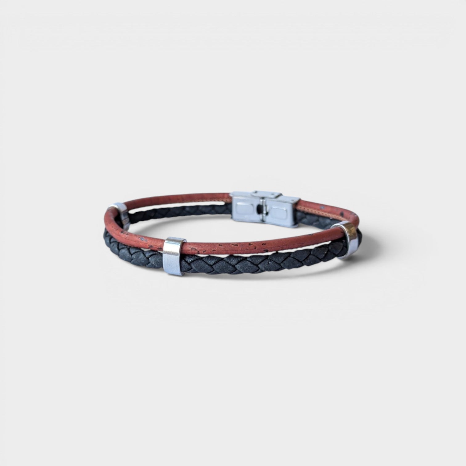 Bracelet vegan en liège tressé, Jules