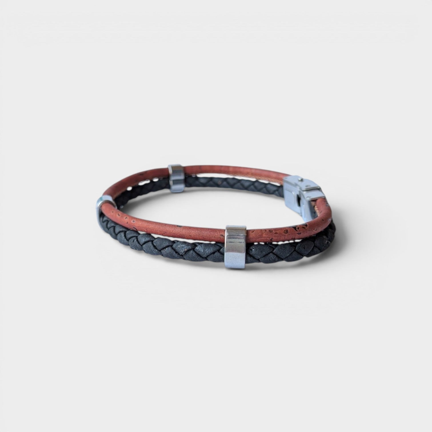 Bracelet vegan en liège tressé, Jules