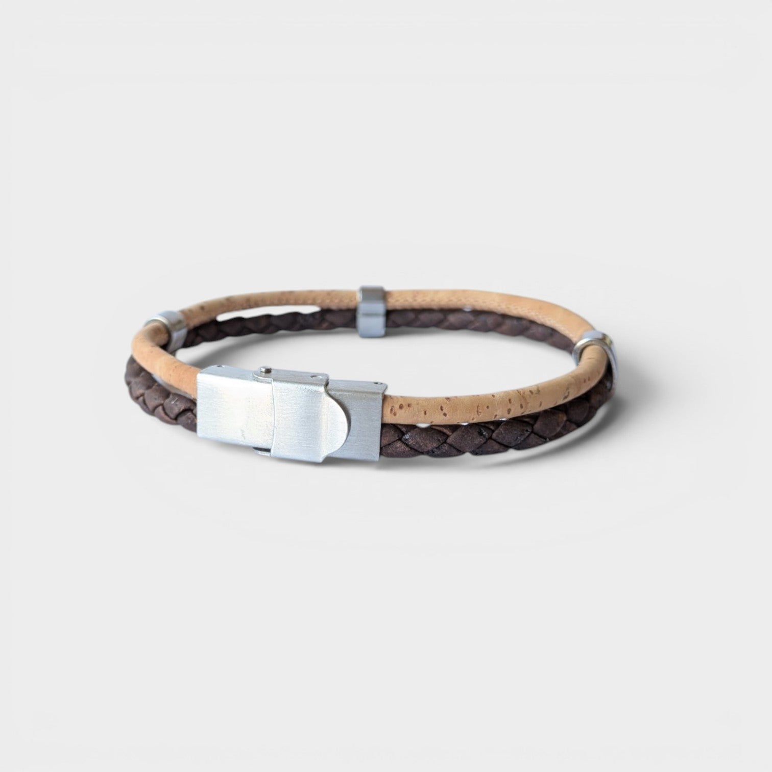 Bracelet vegan en liège tressé, Jules