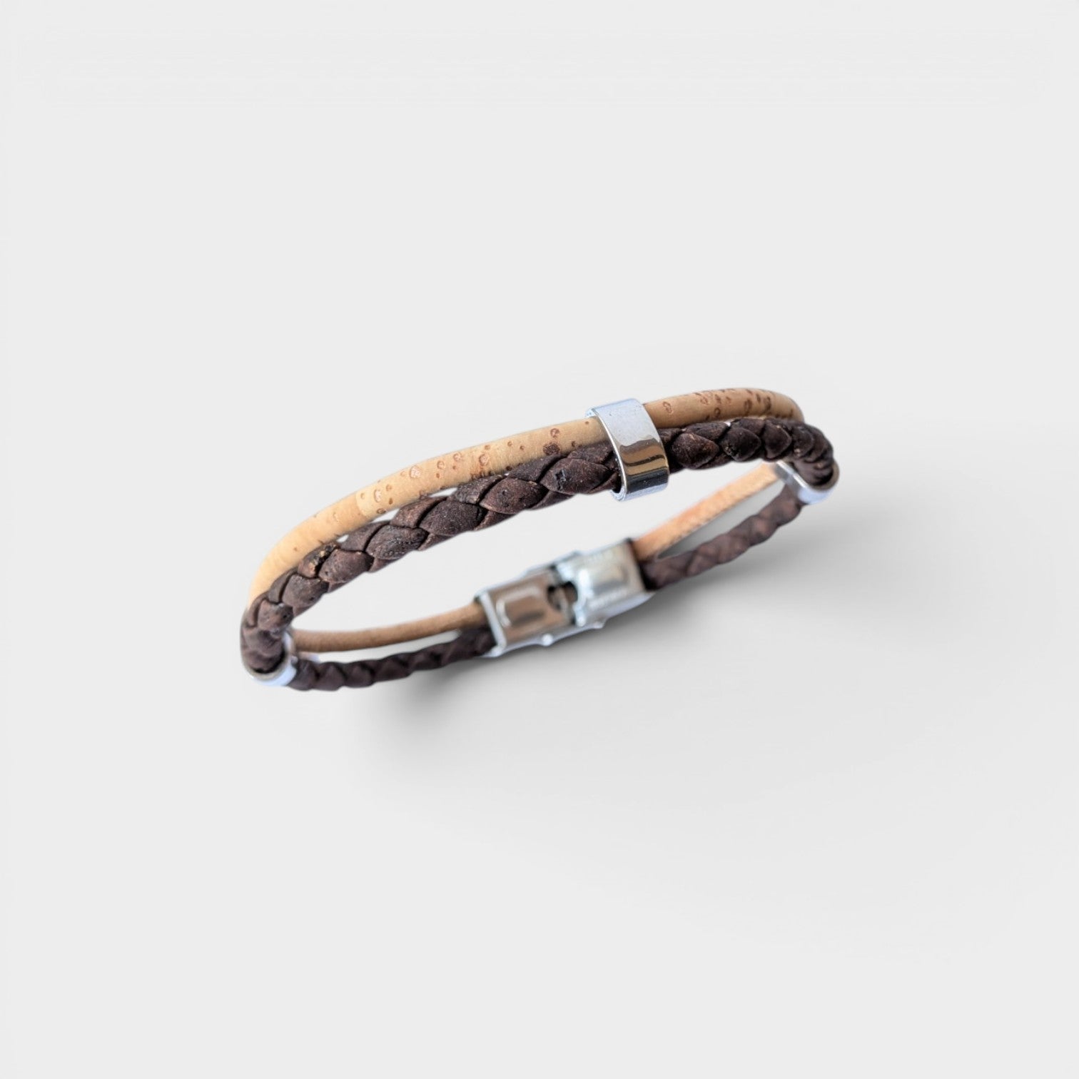 Bracelet vegan en liège tressé, Jules