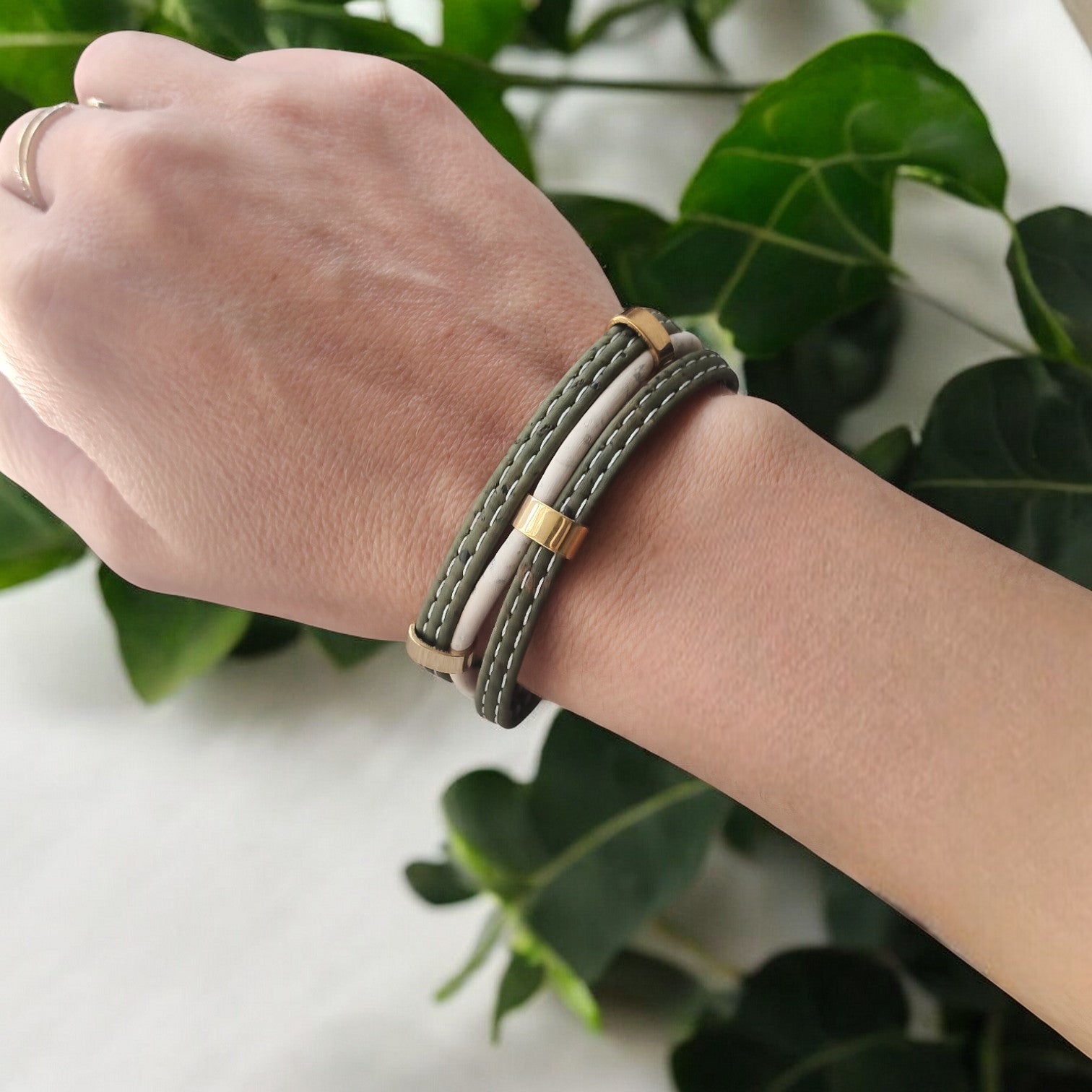 Bracelet en liège Forêt d’Été - Bijoux naturels femme