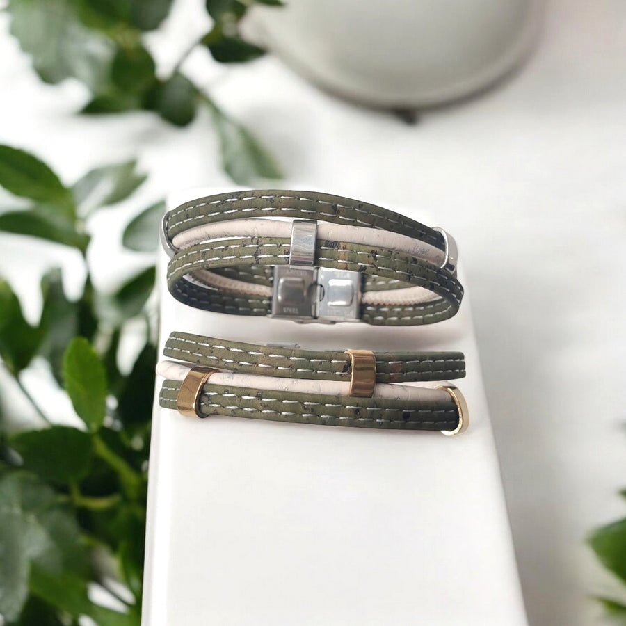 Bracelet en liège Forêt d’Été - Bijoux naturels femme