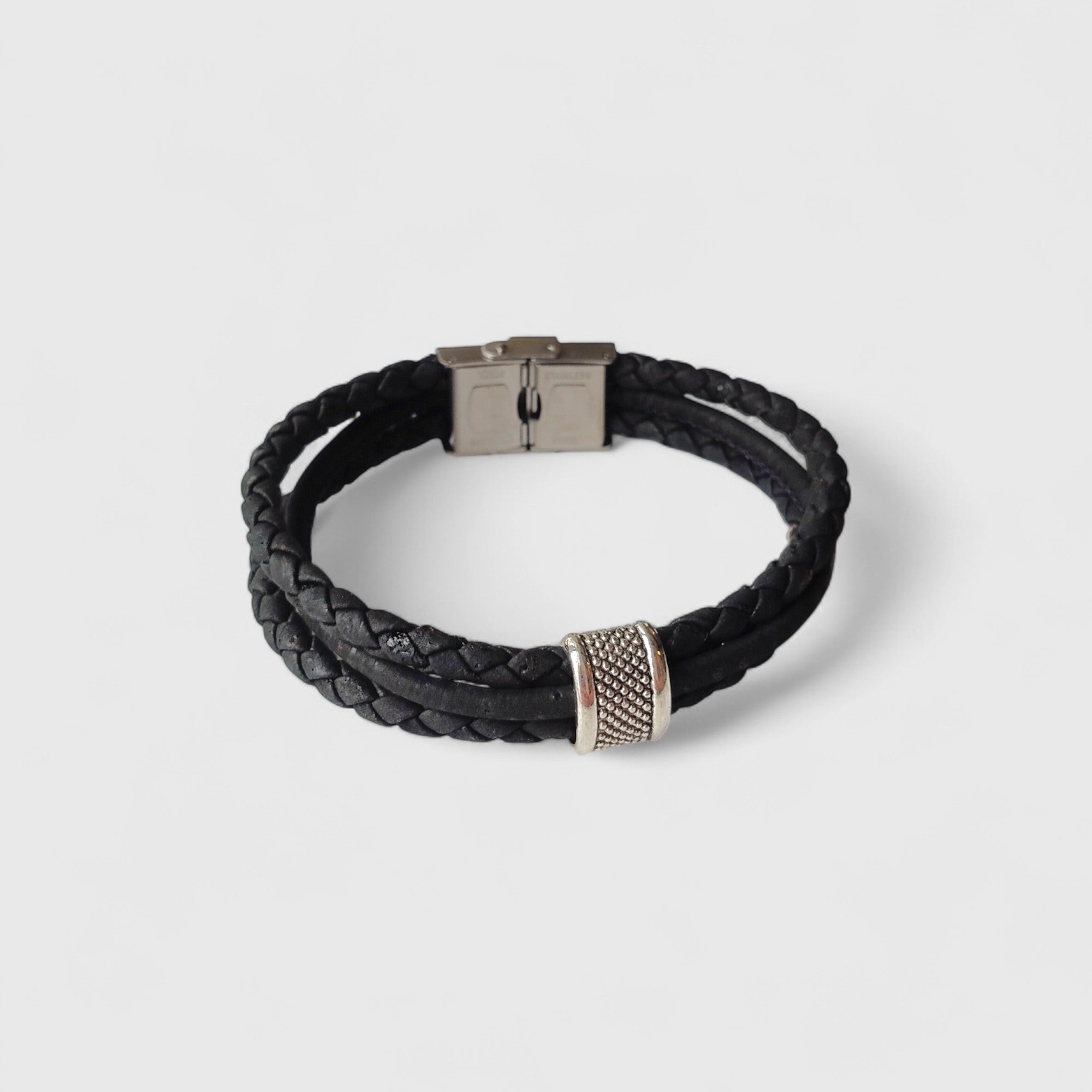 Bracelet vegan en liège tressé, Fabio