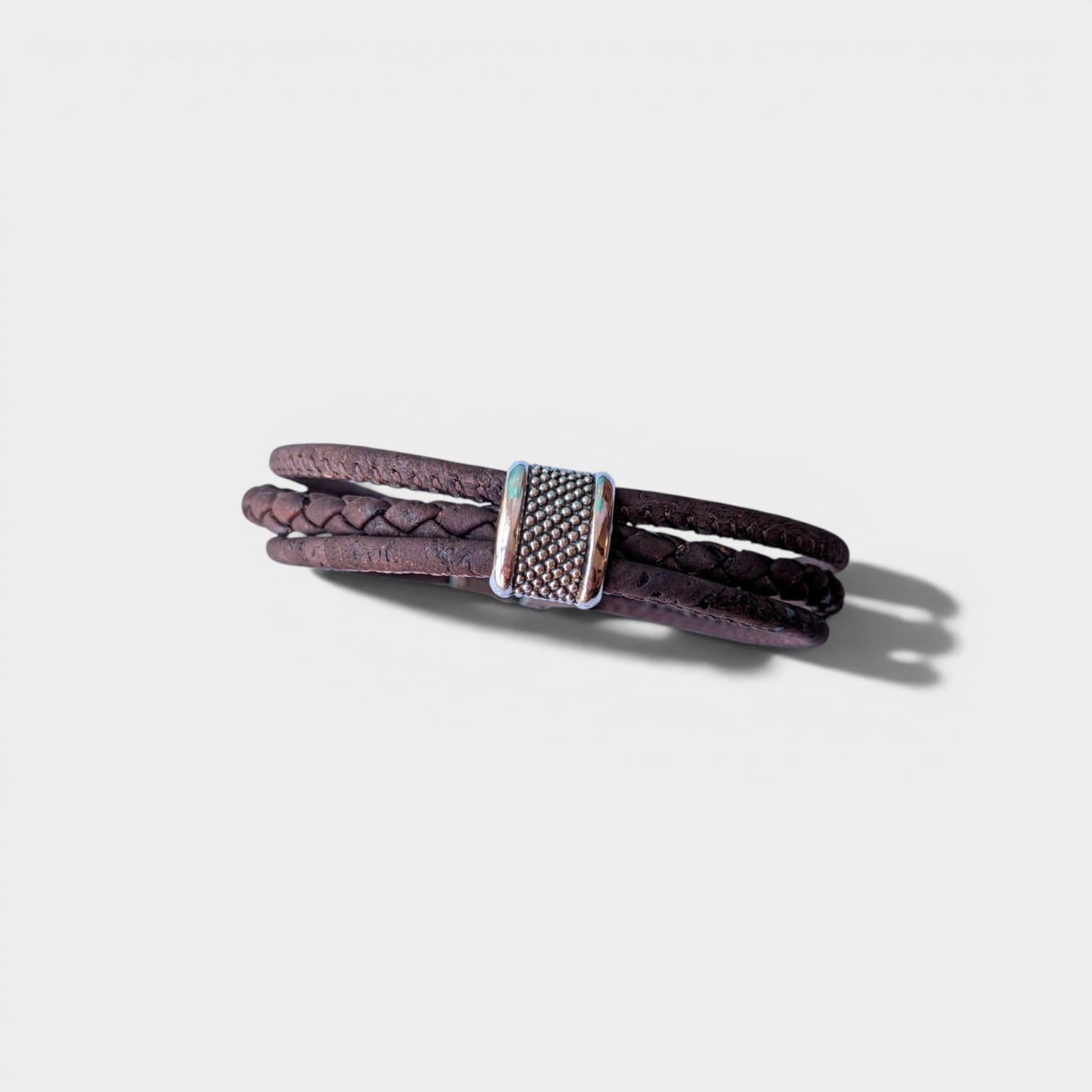 Bracelet en liège tressé Fabien - Bijoux Homme naturel  Karmyliege
