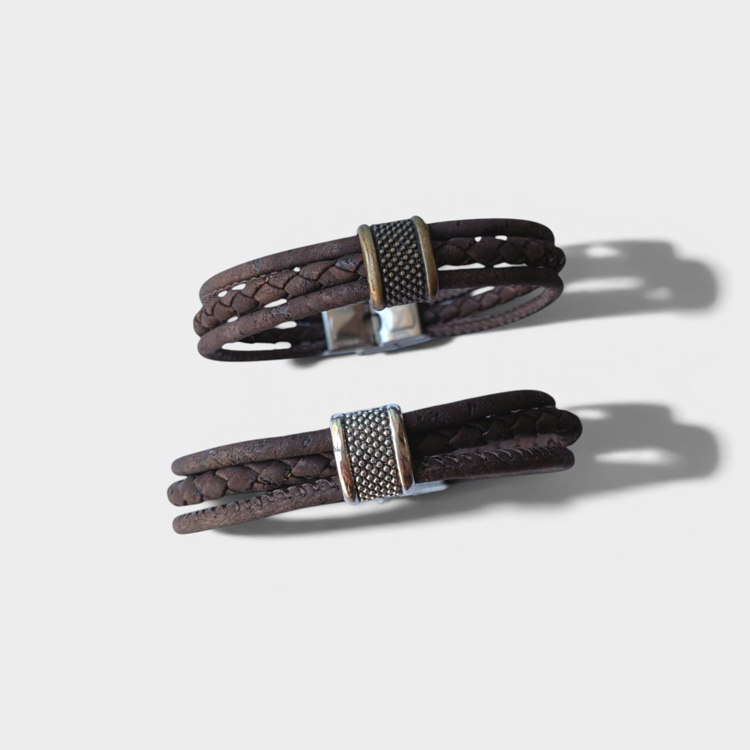 Bracelet en liège tressé Fabien - Bijoux Homme naturel  Karmyliege