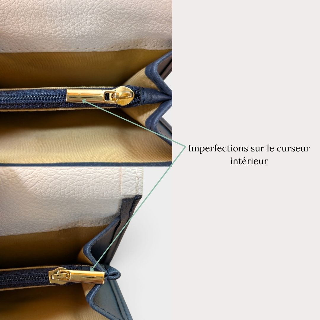 Portefeuille vegan en peau de pomme, Tiffany bleu-nuit