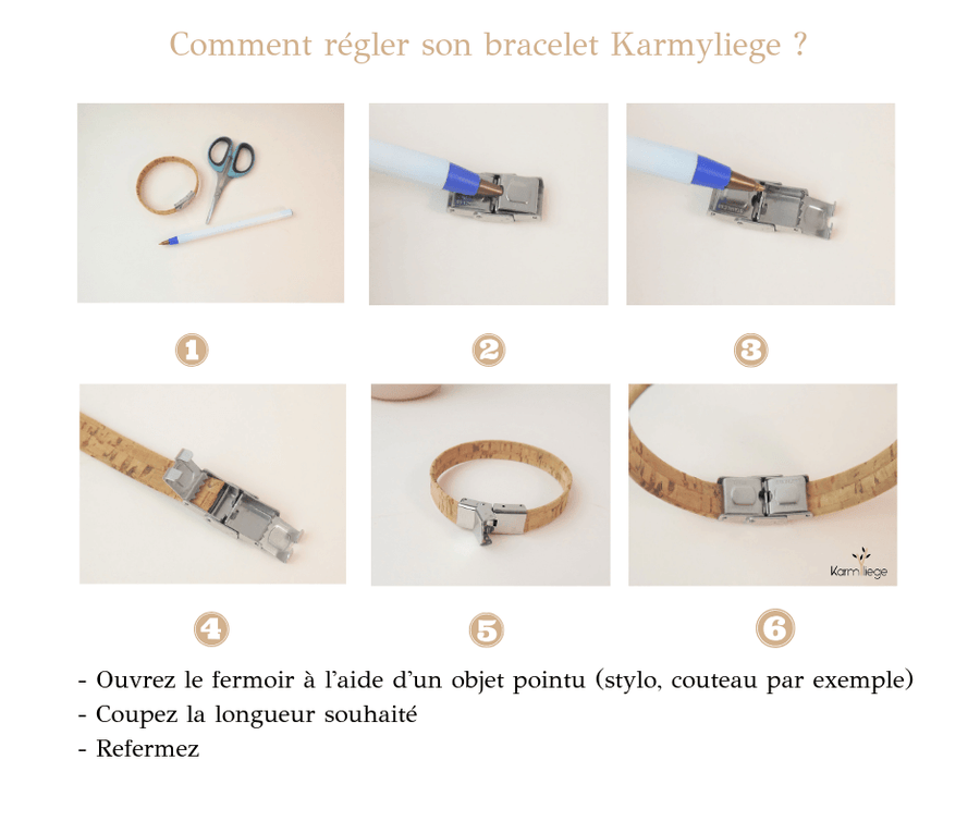 Bracelet en liège Olivia - Kaki - Bijoux été naturel femme  Karmyliege