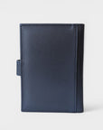 Porte documents vegan- passeport & cartes, Swan en peau de pomme bleu-nuit  Karmyliege