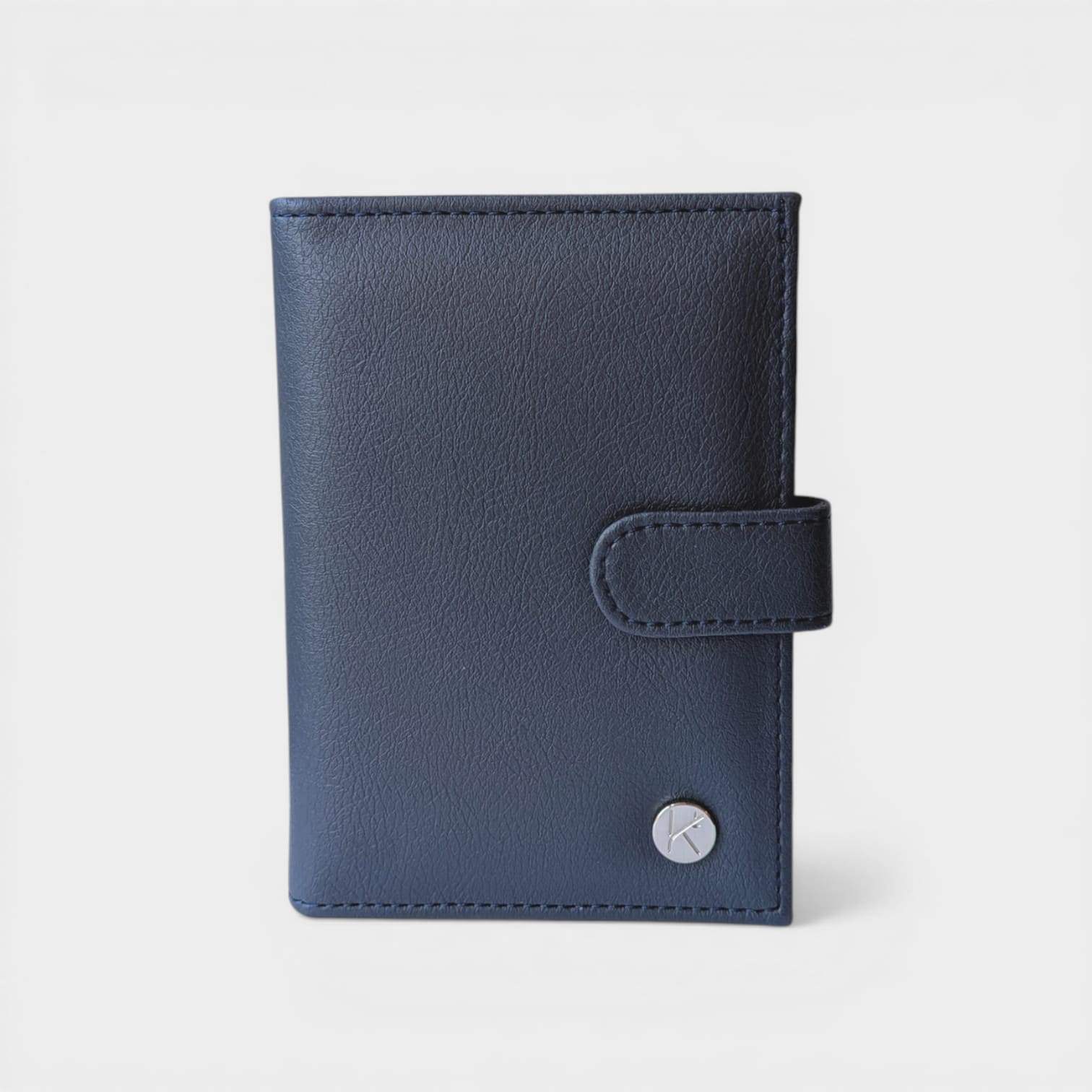 Porte documents vegan- passeport & cartes, Swan en peau de pomme bleu-nuit  Karmyliege