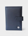 Porte documents vegan- passeport & cartes, Swan en peau de pomme bleu-nuit  Karmyliege