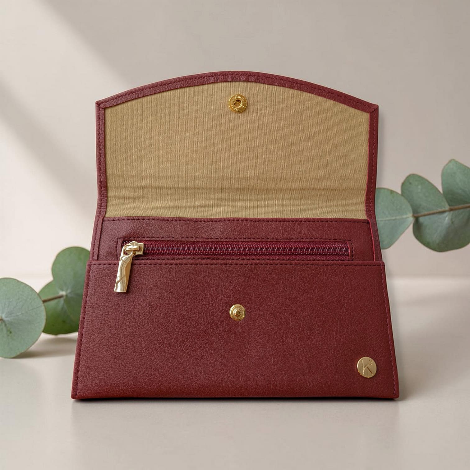Pochette papiers de voyage en peau de pomme