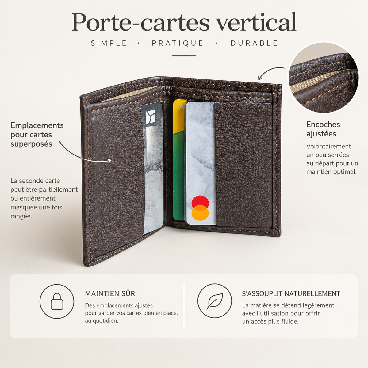 Porte cartes vegan en peau de pomme  Karmyliege