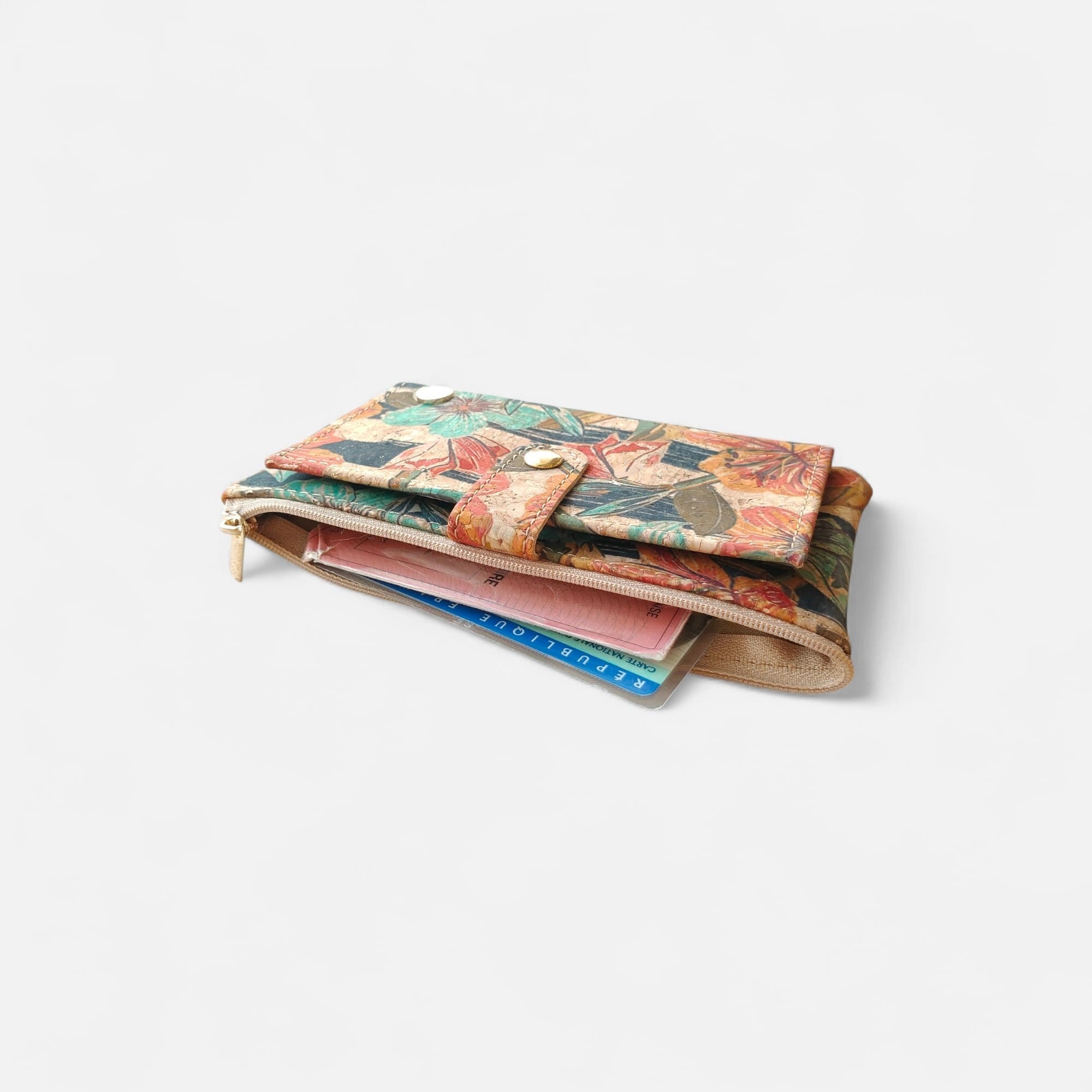 Portefeuille en liège fleuri, Lalie  Karmyliege