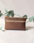 Porte-monnaie vegan en peau de pomme, camel  Karmyliege