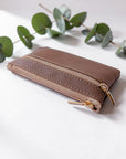 Porte-monnaie vegan en peau de pomme, camel  Karmyliege