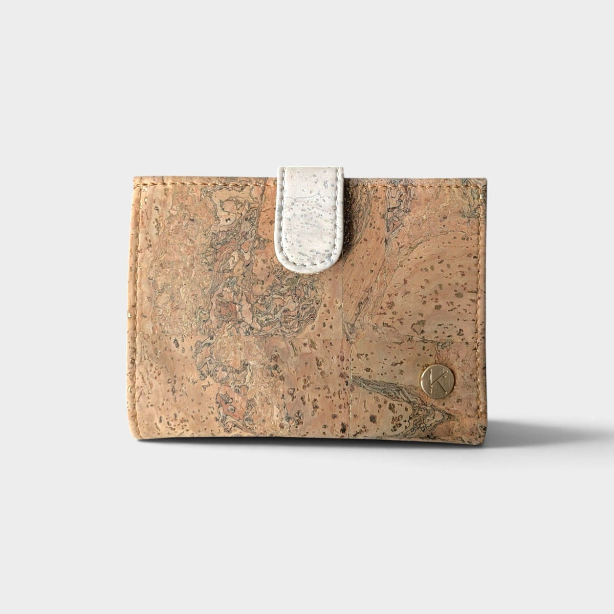 Portefeuille vegan en liège doré, Zola