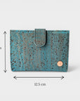 Portefeuille en liège, Zoé turquoise grisé