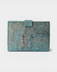 Portefeuille en liège, Zoé turquoise grisé