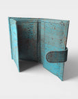 Portefeuille en liège, Zoé turquoise grisé