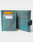 Portefeuille en liège, Zoé turquoise grisé