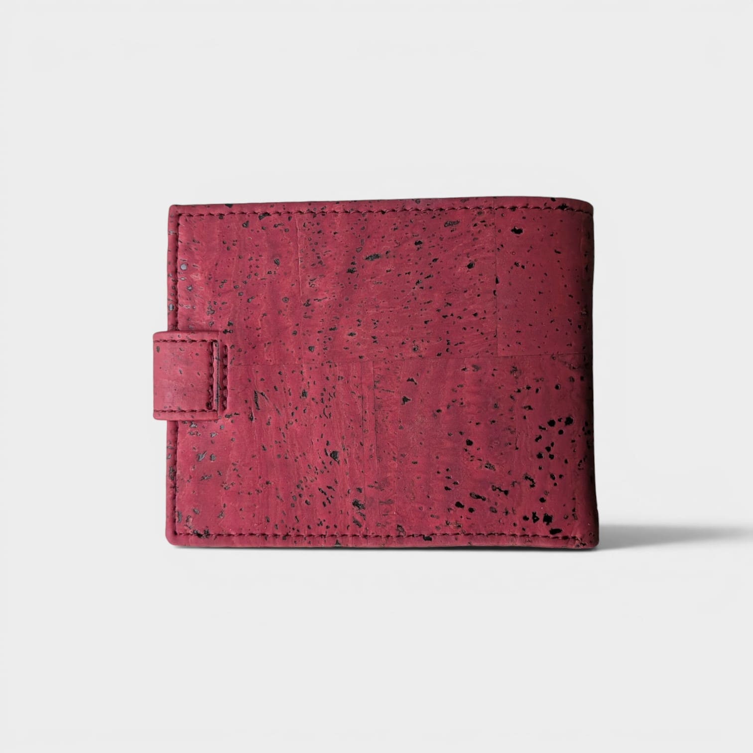 Portefeuille vegan en liège avec zip, Roman bordeaux  Karmyliege