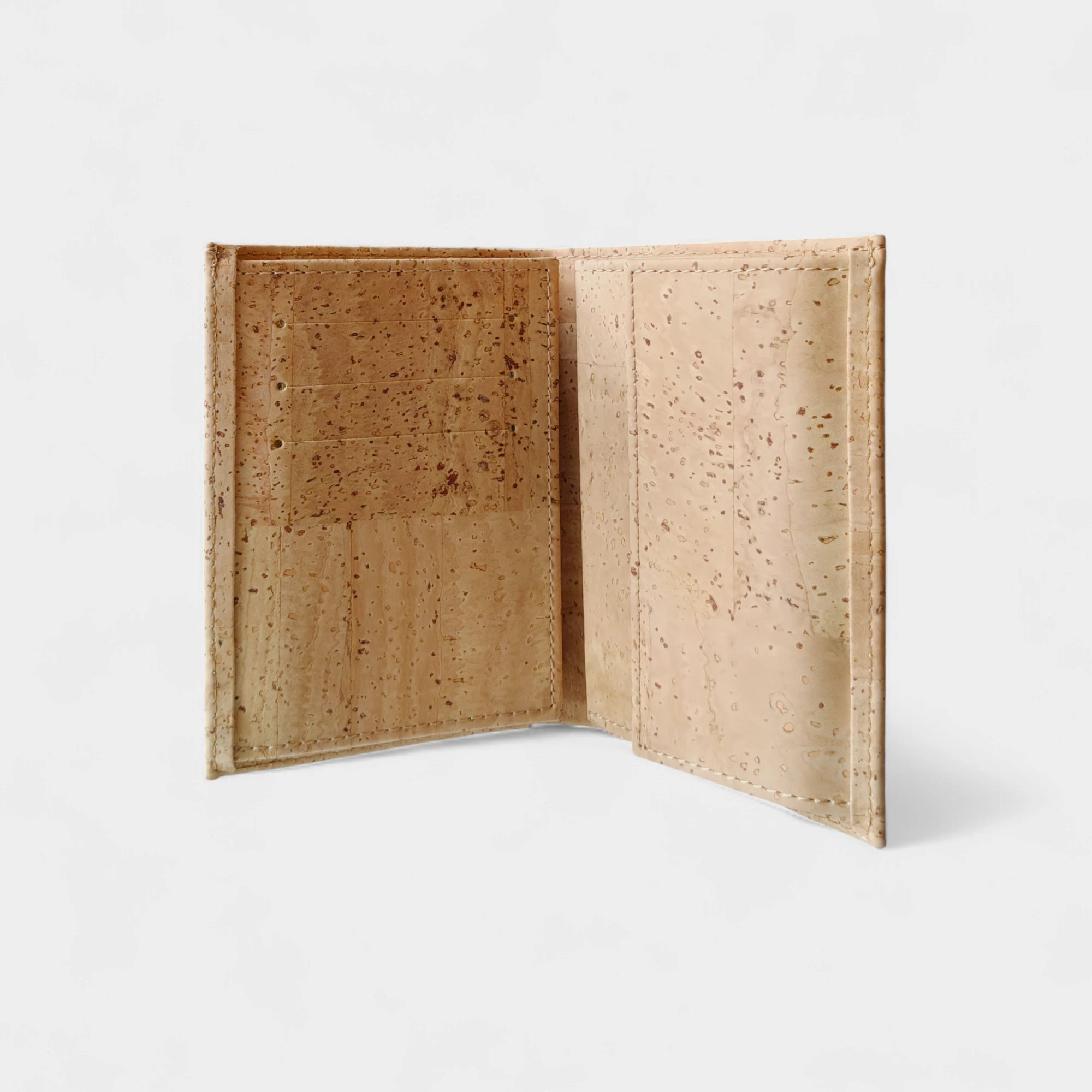 Portefeuille vegan en liège vertical avec volet, Sam