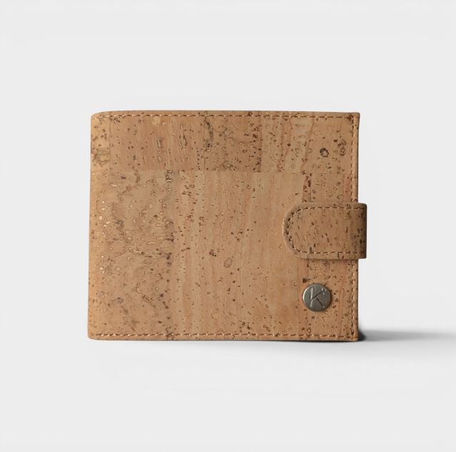 Portefeuille vegan en liège avec zip, Roman  Karmyliege