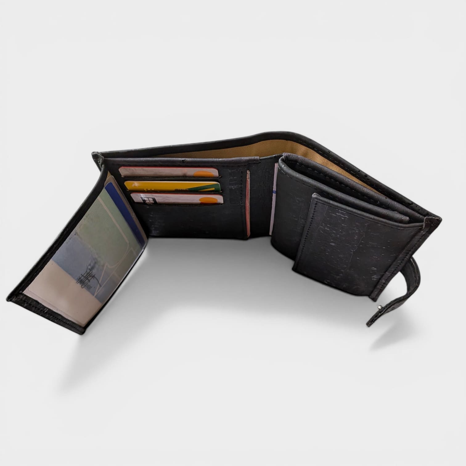 Portefeuille vegan en liège vertical avec volet, Noha