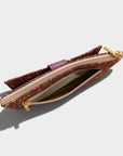 Portefeuille vegan en liège et peau de pomme, Lalie bordeaux doré