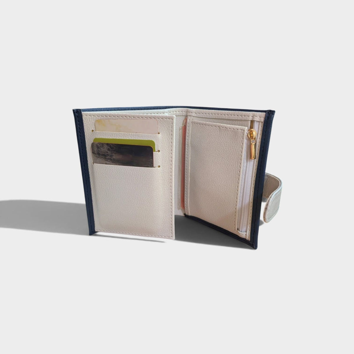 Portefeuille femme vegan en peau de pomme marine, Zola