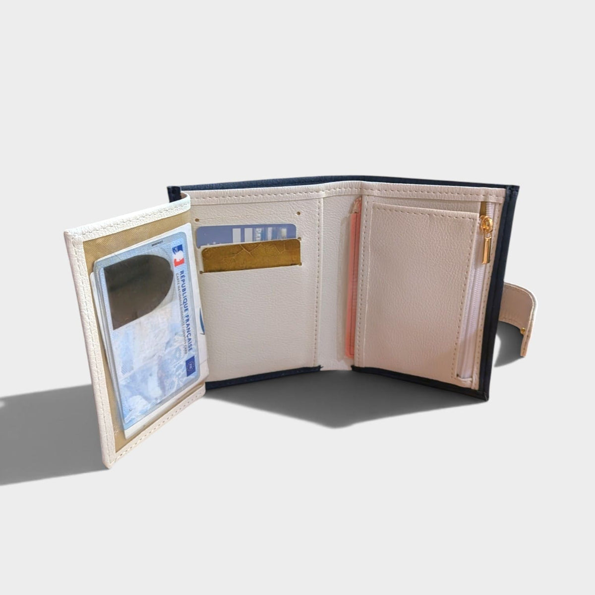 Portefeuille femme vegan en peau de pomme marine, Zola