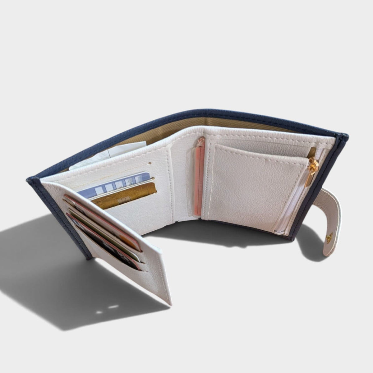 Portefeuille femme vegan en peau de pomme marine, Zola