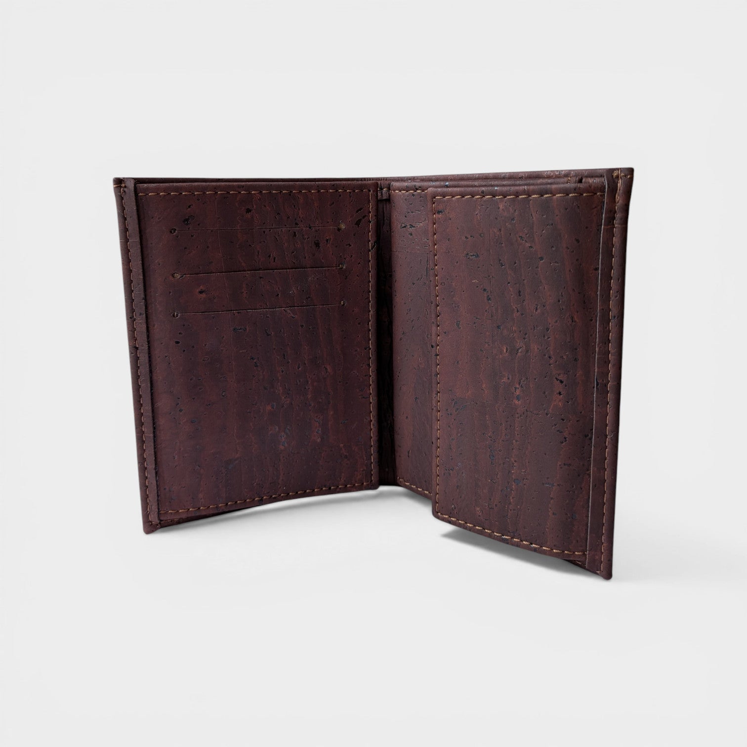 Portefeuille vegan en liège vertical avec volet, Sam  Karmyliege