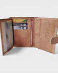 Portefeuille vegan en liège vertical avec volet, Noha