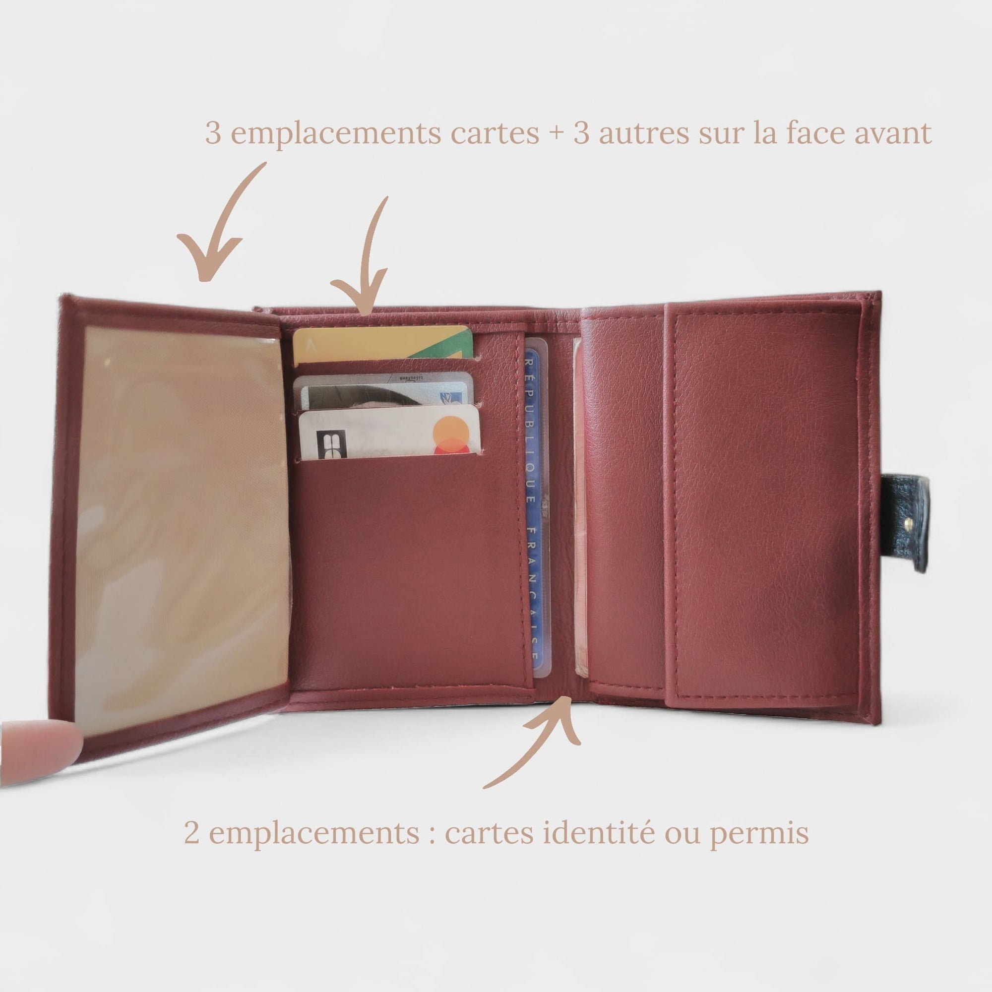 Porte-monnaie vegan femme en cuir de pomme Zoé - Vide atelier  Karmyliege