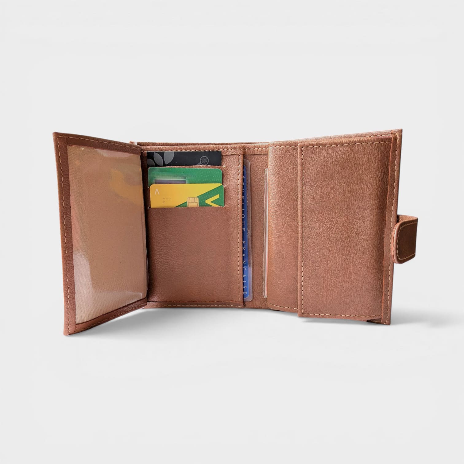 Portefeuille vegan en peau de pomme, Noha camel
